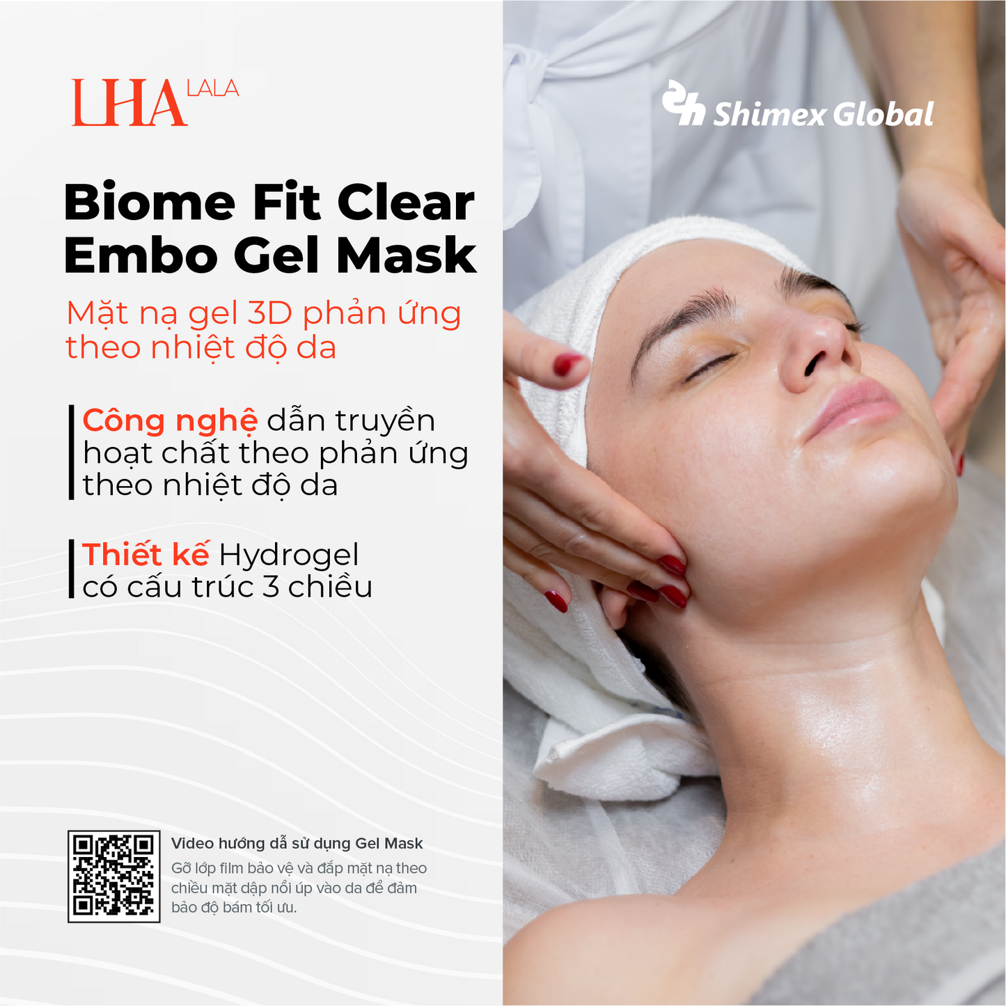 Mặt nạ gel trong suốt LHALA Biome Fit Clear Embo Gel Mask Pack