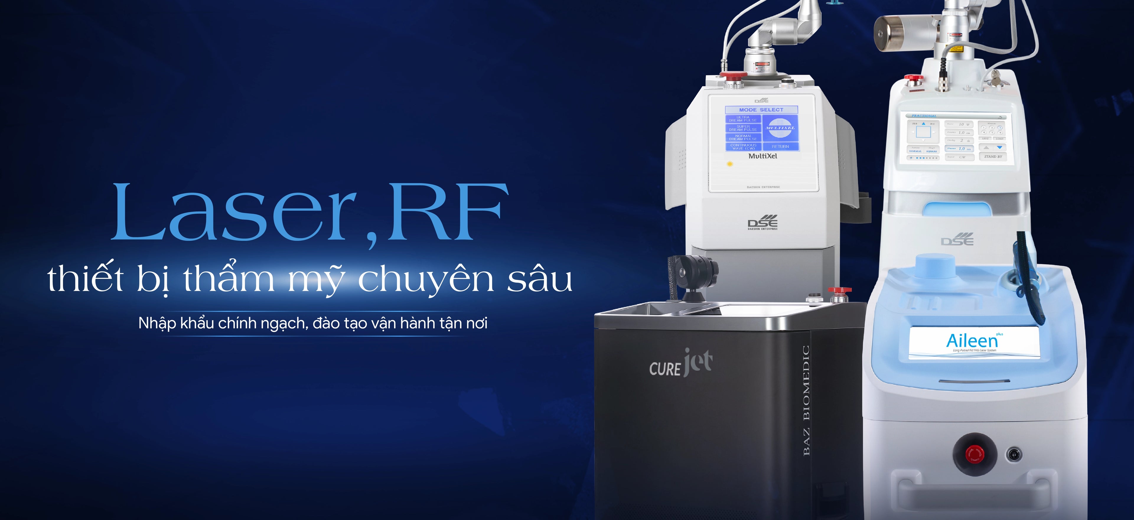 Banner thiết bị thẩm mỹ nhập khẩu chính hãng cho spa và clinic tại Drmall